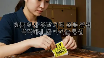 원룸 이사, 용달 가격 꼼꼼 분석! 똑똑하게 돈 아끼는 방법